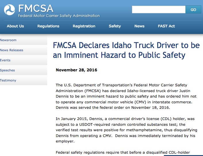 FMCSA_Report_Dangerous_Trucker